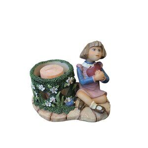 Penny Buttons 1st edition Candle Holder Vintage Girl With Heart Love
